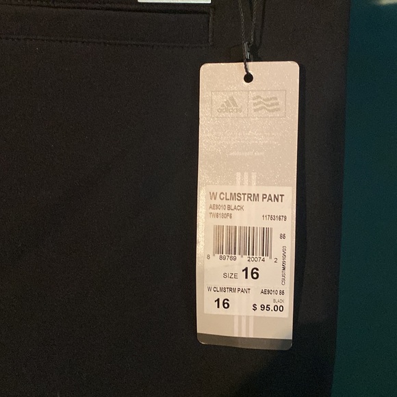 Adidas black size 16 Climastorm pants NWT pockets golf - Picture 3 of 10